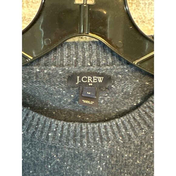 J. Crew Mens Gray Wool Blend Crewneck Sweater With Elbow Patches Size M - Picture 2 of 3